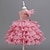 abordables Vestidos de Niña de Flores-Vestido de Niña Florista Chica Vestido formal Atuendo de boda Fiesta Boda Formal Elegante Adorable Princesa Retazos Malla Color sólido Sin Mangas Cuello Barco Amarillo Rosa 4 años +