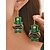 billige tilbehør-Dame St. Patricks Day øreringe i legering, flermønstrede shamrock- og leprechaun-designs, sjove festlige smykker i irsk stil til julefester, parader og festtøj