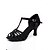 baratos Sapatos de Dança Latina-Sapatos de salto alto pretos femininos com tiras no tornozelo, elegantes sapatos de salto alto para dança latina profissional. &amp;dança de salão