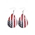 abordables Accessoires-Boucles d'oreilles en bois en forme de goutte d'eau du drapeau américain pour femmes du 250e anniversaire des États-Unis bijoux pendants légers patriotes plusieurs styles disponibles style boho