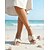 abordables Mujeres-Sandalias planas marrones para mujer: cómodas sandalias veganas de piel sintética para vacaciones en la playa y escapadas de verano. &amp;ropa de resort tropical