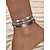 cheap Vacation Accessories-Women's Multi-Color Bohemian Resin &amp;amp; Alloy Anklets, Pearl &amp;amp; Shell Design, Perfect for Vacation, Casual Daily Wear