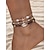 cheap Vacation Accessories-Women's Multi-Color Bohemian Resin &amp;amp; Alloy Anklets, Pearl &amp;amp; Shell Design, Perfect for Vacation, Casual Daily Wear