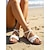 economico Donne-Sandali piatti da donna con cinturino intrecciato marrone – sandali estivi casual in stile boho con punta aperta per l'uso quotidiano, le vacanze al mare e le uscite all'aperto