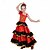 ieftine Îmbrăcăminte de antrenament-Fete Flamenco Senorita Dans Costum de dans tango Stilat Poliester Roșu-aprins Fustă / Pentru copii