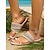 baratos Mulheres-Sandálias femininas amarelas trançadas com tira entre os dedos – chinelos rasteiros elegantes com tira larga listrada, perfeitos para férias na praia, viagens de verão e resorts.