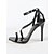 billige Bryllupsgæst-Sorte stiletto-sandaler med ankelrem til kvinder – elegante hæle til bryllupsgæster til byarrangementer