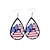 abordables Accessoires-Boucles d'oreilles en bois en forme de goutte d'eau du drapeau américain pour femmes du 250e anniversaire des États-Unis bijoux pendants légers patriotes plusieurs styles disponibles style boho