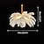 abordables Éclairages pour îlot-Lustre suspendu LED, magnifique suspension extra large en forme de bouquet de plumes d'autruche blanches, luminaire romantique à fixer au mur pour restaurant ou chambre, chaîne réglable (ampoule de rechange offerte !)