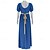 economico Vestito-19° secolo Periodo di reggenza Lunghezza alla caviglia Vestito Maniche corte Principessa Gentildonna Nobildonna Tinta unica Collo quadrato Costume Per donna Reale Halloween Carnevale Tè LARP Fiera
