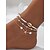 cheap Vacation Accessories-Women's Multi-Color Bohemian Resin &amp;amp; Alloy Anklets, Pearl &amp;amp; Shell Design, Perfect for Vacation, Casual Daily Wear