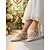economico sposa-scarpe da sposa basse in pizzo color avorio da donna, scarpe da sposa basse con punta a punta e cinturino alla caviglia, scarpe da sposa per spose da cerimonia in chiesa