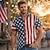 cheap Men's Collection-250th Anniversary USA Manga Hawaii Shirts Back To School USA Flag Independence Day July 4 Casual Street Style Harajuku Graphic Kawaii Adults' Men's Semiquincentennial Masquerade 4th of July Festival