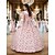 preiswerte Kleider-Rokoko Barock Viktorianisch Bodenlang Kleid Abschlussballkleid Trompetenärmel Prinzessin Braut Ballkleid Kostüm Halloween Karneval Maskerade Hochzeit Leistung Karneval von Venedig Kleid