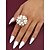 cheap Wedding Accessories-Women's Faux Pearl Statement Ring, Gold &amp; Silver Color Elegant Adjustable Cocktail Ring, Vintage Bridal Jewelry for Weddings, Parties, Evening Events &amp; Formal Occasions