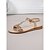billige Brudepige-Kvinders guldfarvede flade sandaler med remme og krystaldetaljer, elegante komfortsko til brudepiger ved strandbryllupper