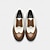 economico Scarpe Brogue-scarpe brogue oxford da uomo in bianco e nero con punta a coda di rondine, dettagli traforati per eventi formali e feste matrimoni