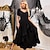 economico Vestito-Gotico Vittoriano Medievale Lunghezza alla caviglia Vestito Maniche corte Strega Principessa Fata Linea ad A Costume Per donna Fantasia Halloween Carnevale Fiera Rinascimentale LARP Adulti Vestito