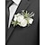 halpa Häät ACC-Miesten taskuliina, boutonnière, polyesteristä valmistettu tekokukka, valkoinen ja pinkki värit, kätevä muotoilu, ihanteellinen häihin ja juhlaan