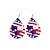 abordables Accessoires-Boucles d'oreilles en bois en forme de goutte d'eau du drapeau américain pour femmes du 250e anniversaire des États-Unis bijoux pendants légers patriotes plusieurs styles disponibles style boho