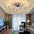رخيصةأون تصميم سبوتنيك-مصابيح سقف 15-ضوء 90 سم LED كريستال فلوش جبل تشطيبات معدنية مطلية أنيقة وعصرية 200-240 فولت / 110-120 فولت تصميم زهرة