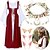 abordables Tenues-Set Rétro Vintage Médiéval Renaissance Robe accessoire Ensemble d'accessoires avec accessoires Manches longues Elfe Fée Déguisement Femmes Fantaisie Halloween Carnaval Mascarade Foire de la