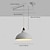 economico Design di Tamburo e Cono-Lampada a sospensione a LED in stile industriale, con braccio orientabile e cupola regolabile, ideale per sala da pranzo e soggiorno, in bianco e nero (lampadina di ricambio inclusa!).