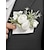 halpa Häät ACC-Miesten taskuliina, boutonnière, polyesteristä valmistettu tekokukka, valkoinen ja pinkki värit, kätevä muotoilu, ihanteellinen häihin ja juhlaan