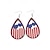 abordables Accessoires-Boucles d'oreilles en bois en forme de goutte d'eau du drapeau américain pour femmes du 250e anniversaire des États-Unis bijoux pendants légers patriotes plusieurs styles disponibles style boho