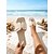 abordables Mujeres-Sandalias planas marrones para mujer: cómodas sandalias veganas de piel sintética para vacaciones en la playa y escapadas de verano. &amp;ropa de resort tropical