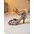 abordables Chaussures de danses latines-Chaussures de danse latine professionnelles pour femmes - chaussures de danse à talons imprimé léopard pour les compétitions et les événements de danse formels