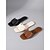 abordables Mujeres-Sandalias planas marrones para mujer: cómodas sandalias veganas de piel sintética para vacaciones en la playa y escapadas de verano. &amp;ropa de resort tropical