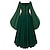 abordables Vestido-Retro Antiguo Medieval Renacimiento Hasta el Suelo Vestidos Larga Bruja Elfo Disfraz Mujer Víspera de Todos los Santos Carnaval Mascarada Feria del Renacimiento Fiesta temática retro Adultos Vestido