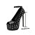 abordables Zapatos Peep Toe-Tacones de aguja con plataforma y tachuelas negras para mujer: zapatos atrevidos para pole dance y fiestas nocturnas.