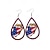 abordables Accessoires-Boucles d'oreilles en bois en forme de goutte d'eau du drapeau américain pour femmes du 250e anniversaire des États-Unis bijoux pendants légers patriotes plusieurs styles disponibles style boho