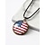 economico Accessori-Collana con ciondolo a forma di bandiera americana da uomo, realizzata in lega e acrilico, in stile patriottico, perfetta per il 250° anniversario degli Stati Uniti, il giorno dell'indipendenza, per attività all'aperto, casual e per l'uso quotidiano.