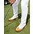 preiswerte Herren Golfschuhe-Weiße und hellbraune Herren-Golfschuhe, Obermaterial aus Leder, leichte Dämpfung, rutschfeste Sohle, ideal für Golfplatz und Outdoor-Aktivitäten