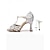 preiswerte Lateinamerikanische Schuhe-Damen Silber &amp;Blaue Strass-Lateintanzschuhe mit Riemchendesign, glitzernde Salsa-Schuhe mit hohem Absatz &amp;Ballsaal-Tanzschuhe für Auftritt und Training &amp; Party
