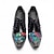 baratos Mocassins de couro premium-Mocassins masculinos de couro preto com bordado floral – calçado de alta qualidade para casamentos e jantares formais.