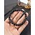 billige Ferie tilbehør-Herrearmbånd med vulkanske stenperler, to modeller, matsorte lavaperler, trendy, afslappet smykke, perfekt til daglig brug og ferierejser