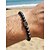 billige Ferie tilbehør-Herrearmbånd med vulkanske stenperler, to modeller, matsorte lavaperler, trendy, afslappet smykke, perfekt til daglig brug og ferierejser