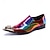 cheap Premium Leather Loafers-Men's Rainbow Metallic Leather Shoes with Snake Pattern and Pointed Toe – High-End Footwear for Fashion Shows and Exclusive Parties