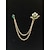 abordables Mariage ACC-Broche de revers pour homme en alliage, ornée d'une rose et d'une chaînette, accessoire de costume pour mariage et soirée, disponible en plusieurs couleurs, élégante broche florale pour occasions formelles.
