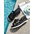 abordables Sandales compensées-Sandales compensées noires chics pour femmes, effet croco - sandales à plateforme confortables idéales pour les piscines d'hôtels de luxe et les complexes hôteliers tropicaux. &amp;tenues de vacances