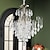 economico Candelabri di Cristallo-Lampadario moderno a sospensione a goccia di cristallo, lampadario a 6 luci dorato per sala da pranzo, soggiorno, camera da letto, atrio e ingresso.