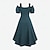 voordelige Jurk-Middeleeuws Renaissance Fee Jurken Korte mouwen Prinses Fee Veters Vierkante hals Kostuum Dames Fantasie Halloween Carnaval Maskerade Renaissance beurs Retro themafeest Volwassenen Kleding