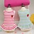 preiswerte Kühlweste &amp; Shirt-bezauberndes gestreiftes Hundekleid mit Erdbeeraufnäher &amp;Spitzenbesatz, weiche, elastische Baumwollkleidung in Rosa &amp;Grün, perfektes Outfit für kleine Hunde, Welpen &amp;Katzen