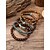 economico Accessori per le vacanze-set di braccialetti di perline di legno impilabili in stile bohémien da uomo, bracciale etnico tribale multistrato con accenti turchesi, gioielli fatti a mano per le vacanze al mare e per tutti i giorni casual da uomo