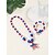 abordables Accesorios-Conjunto de collar y pulsera patrióticos de acrílico para mujer, joyería de cuentas rojas, blancas y azules de varios estilos para la celebración del 250 aniversario de Estados Unidos, el Día de la Independencia y para uso diario informal.