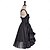 preiswerte Kleid-Gotisch Viktorianisch 19. Jahrhundert Tee-Länge Kleid Hexe Edelfrau Korsett Tailliert und ausgestellt Quadrathals Kostüm Damen Halloween Karneval Party Maskerade Retro-Mottoparty Erwachsene Kleid